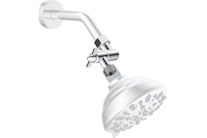 Hibbent All Metal Shower Head Elbow Adapter, 360 ° Adjustable Swivel Brass Showerhead Adapter for Fixed and Rain Showerhead, 