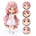 The 12 Inch Nude Doll is Similar to Blyth BJD Doll, Customized ICY Dolls Can Be Changed Makeup and Dress by DIY, Ball Jointed Dolls Best Gifts and Hobby For Girls (Purple Pink)
