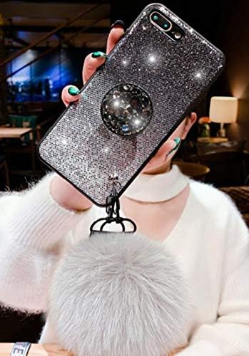 Lozeguyc iPhone XS Max Bling Marble Kickstand Case,iPhone XS Max Luxury Soft Hard Back Case Shiny Glass Shockproof Ring Stand Cover for iPhone XS Max 6.5 Inch-Black 03