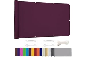 ZHhan Privacy Screen for Backyard Deck Patio Balcony Fence Porch Sun Shade PVC UV Protection Sun Wind 8 Days DeliveSapphire 14 Colors 20 Sizes 420D(Wine red,5.2'x8.2')