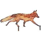 CREATCABIN Rustic Metal Fox Garden Decoration Animal Garden Statues Stakes Outdoor Rusty Fox Sculptures Figures for Patio Lawn Yard Backyard Art Decoration Housewarming Chocolate Color 6.1 x 12 inch