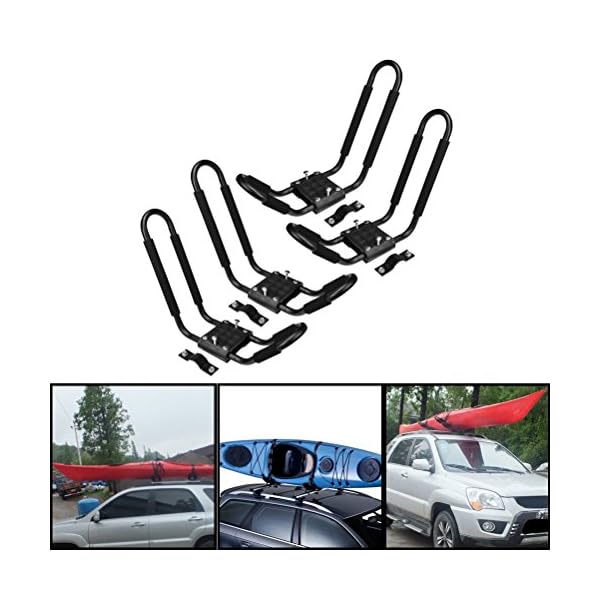 J-Bar-2-Pairs-Universal-Kayak-Canoe-Top-Mount-Carrier-Roof-Rack-Boat-SUV-VAN-Car