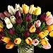 10pcs Wholesale Tulip Flower Latex Real Touch for Wedding Bouquet Decor Best Quality Flowers (KC453 yellow tulip)