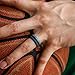 Saco Band Silicone Wedding Rings - Middle Line & Plain (Middle Line Blu Gray Black, Plain Gray Black, 10.5-11 (20.6mm))