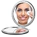 OMIRO Compact Mirror, Round PU 1X/3X Magnification,Ultra Portable for Purses and Travel (Black)