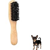 Soft Boar Bristle Dog Brush for Short Haired Dogs, Made of Bamboo,（Small） | Massage Brush, Gentle Deshedding &amp; Grooming Tool, Ideal Dog Hair Brush for Pets, Fit Puppy, Cat and Samll Pet