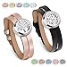 Maromalife 2PCS Essential Oil Diffuser Bracelets, Leather Wristband Aromatherapy Diffuser Locket, Stress Relief Couple Bracelet Gift Sets for Men/Women, Mothers Day, Christmas, Birthday
