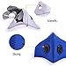 Activated Carbon Filtration Dustproof Mask, Bicycle Cotton Mask Anti Pollution, PM 2.5 Respirator With Filter Filtration Cotton Sheet Valves Exhaust Gas Anti Pollen Allergy for Running Cycling (blue)