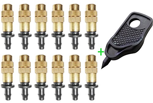 UPC 764485756882, Mini Skater 12 set New copper adjustable spray nozzle spray atomization copper capillary effect take 47 factory Adjustable Irrigation Drippers Sprinklers Emitter Drip System on 1/4&quot; Barb