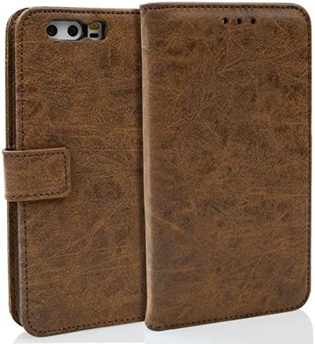 NCTECHINC Huawei P10 Plus Wallet case, Huawei P10 Plus Flip case, Classy Slim Leather Wallet, ID Credit Card Slot Holder for Huawei P10 Plus - Dark Brown