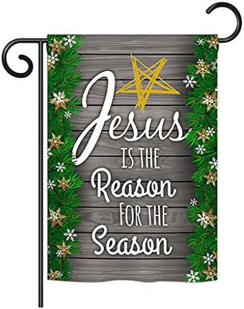 Ornament Collection Nativity Jesus is The Reason for Season Garden Flag-Winter Three King Religious Holy Family Wintertime Christian House Decoration Banner Small Yard Gift Double-Sided, Made in USA