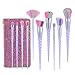 Xixiw Unicorn Makeup Brushes Set Make up Brushes Professional Foundation Powder Eyeshadow Blending Concealer Cosmetics Tools Brushes Kit with Case (10 Pcs), Light Purple