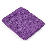 GOGO Thick Solid Color Wristband with Zipper / Wrist Wallet - Purple