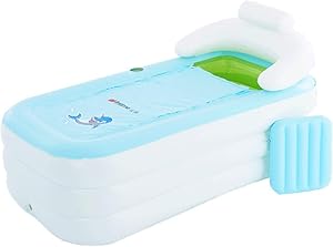 Portable Bathtubs Inflatable Adult Bathtub Large Bathtubs for Adults Inflatable Tub Hot Ice Bath Outdoor Fun Tub Home Spa Tub Plastic White Color 160x84x48cm (Color : Tub+electric pump)