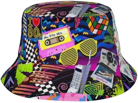 Sintege 3 Pcs 80s 90s Bucket Hats Vintage Print Bucket Hat Retro