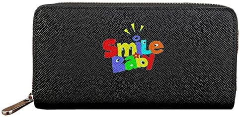 FDCGLY Long Wallet With Zipper Women Wristlet Wallet Smile Baby Purse Men