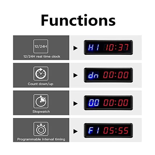 BTBSIGN 1.8'' LED Interval Workout Timer Countdown Stopwatch - Image 4