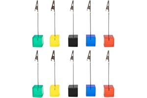 SENOVER 10pcs Table Number Holder Name Place Card Holder Memo Clip Holder Stand Note Holder Pictures Card Paper Menu Clip (Colorful)