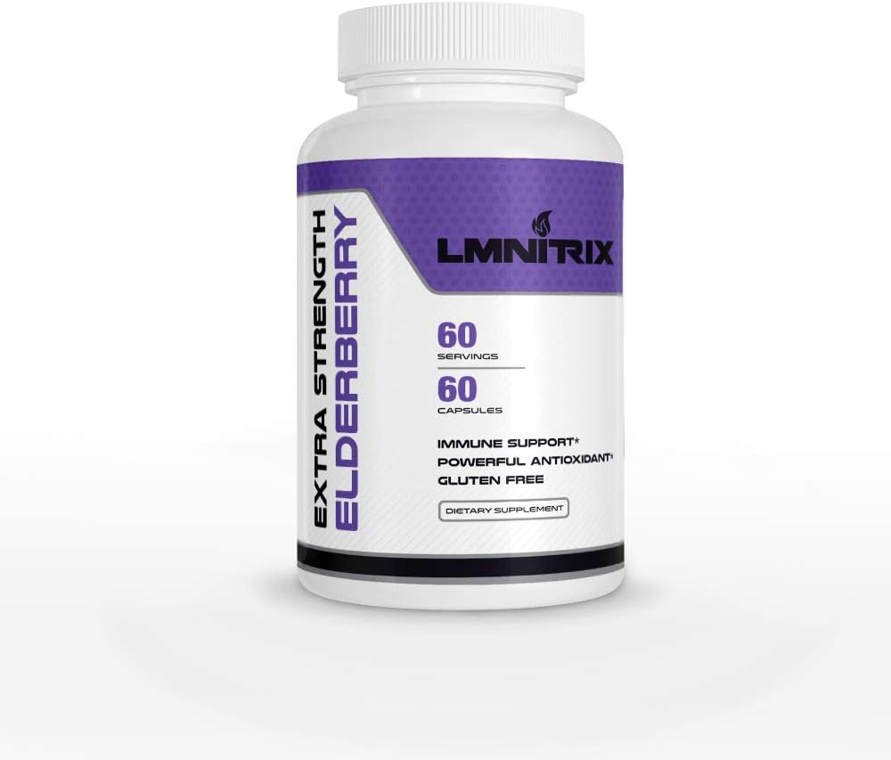 Elderberry Extract Pills for Adults - Immune System Booster from Elderberries - 60 Capsules