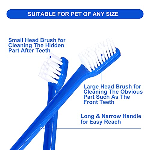 Newday 50 Pieces DoubleHeaded Dog Cat Pet Toothbrush , Super Soft