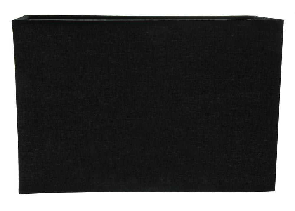 Contemporary and Stylish Jet Black Linen Fabric Rectangular Lamp Shade for Wall Ceiling or Table - 29cm Length 60w Maximum Suitable for The Home or Commercial Usage by Happy Homewares