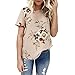 WOCACHI Women's Color Block Long Sleeve Tunic Floral Leopard Tops Blouses Shirt