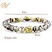 ERAWAN Men's Natural Black Lava Stone Bead Gold Lion Buddha Beaded Charm Bracelet 8mm EW sakcharn