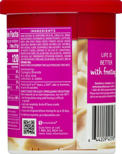 DUNCAN HINES WHIPPED CREAM CHEESE FLAVORED FROSTING, 14 OZ.