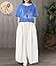 YESNO Women Casual Loose Bib Pants Overalls Baggy Cotton Harem Jumpsuits Rompers with Pockets PV2 (F, PU8 Hemp)