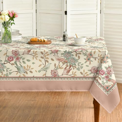 Horaldaily Floral Rectangular Tablecloth Inch