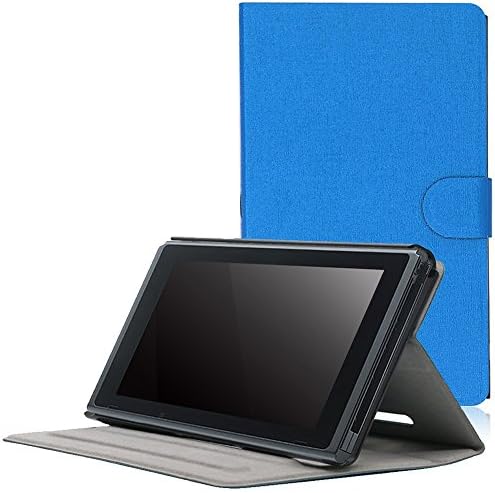 ANMANI Protective Case for Nintendo Switch Ultra slim with Multi-Angle Stand Screen Protective Premium PU Leather Flip Cover Case for Nintendo Switch-Blue