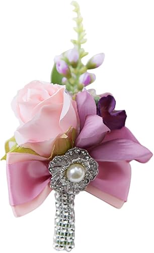 Amazon Ruikey ブローチ 花 コサージュ フォーマル 結婚式 ラペルピン 胸元 貴族 かわいい クリスタル 人気 アクセサリー ピンク ブローチ 通販