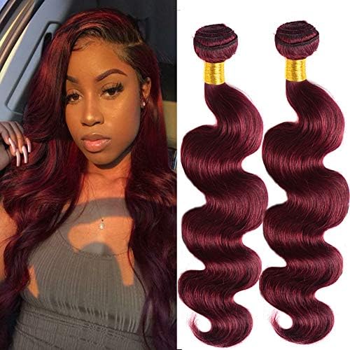 Black Rose Hair 33# Body Wavy Human Hair Bundle Fashionable Vibrant Auburn Brazilian Virgin Body Wavy Hair Weft 100Gram Soft Full Hair Bundle Extension 1 Bundle 18"