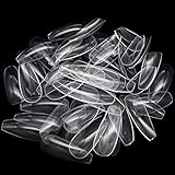 JIULORY 600pcs Coffin Nails Long Ballerina Nail Tips Full Cover Acrylic False Nails 10 Sizes (Long Clear)