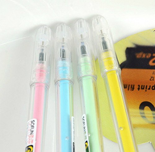 Hosaire Colorful Fluorescence Bean Sprouts 0.5mm Gel Ink Fine Point Pen,Medium Roller Ball Pens Tip Liquid Gel Pen,Students Office Stationary Supplies,12 PCS - Thumbnail 4