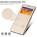 For Samsung Galaxy Note 4 Case, FLOVEME [Slim Fit] [Open View Window] [Smart Slide Free Touch] Premium Ultra Thin PU Leather Flip Pouch Folio Clear Back Cover Holder - Gold