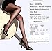 HONENNA Women’s Reinforced Toe Semi Sheer Opaque Tights Panty Hose (Small, Black)