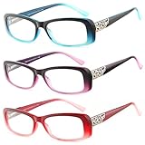 Success Eyewear Reading Glasses 3 Pair Quality Glasses for Reading Stylish Designed Spring Hinge Women's Readers +1.5