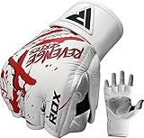 RDX MMA Gloves Grappling Sparring Martial Arts Cowhide Leather Training Cage Fighting Combat Punching Bag Gel Mitts