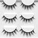 Urbun 4 Styles 12 Pairs Multipack Luxurious Real Mink 3D Natural False Eyelashes Cross Long Black Makeup Eye Lashes