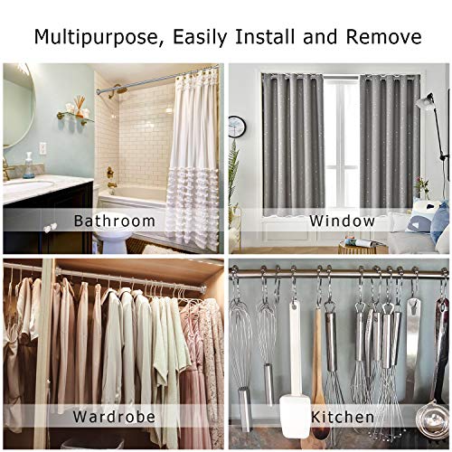 ALLRIER Tension Shower Curtain Rod - Never Rust Non-Slip Adjustable Closet Rod, Chrome, Tension Rod for Bathroom Kitchen Wardrobe Doorway Windows, No Drilling Stainless Steel Spring Tension Rod 25-43"