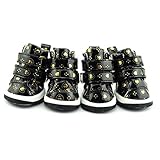Urparcel Pet Puppy Dog Anti-slip Waterproof Shoes Sneakers Breathable Hole Boots Black Medium