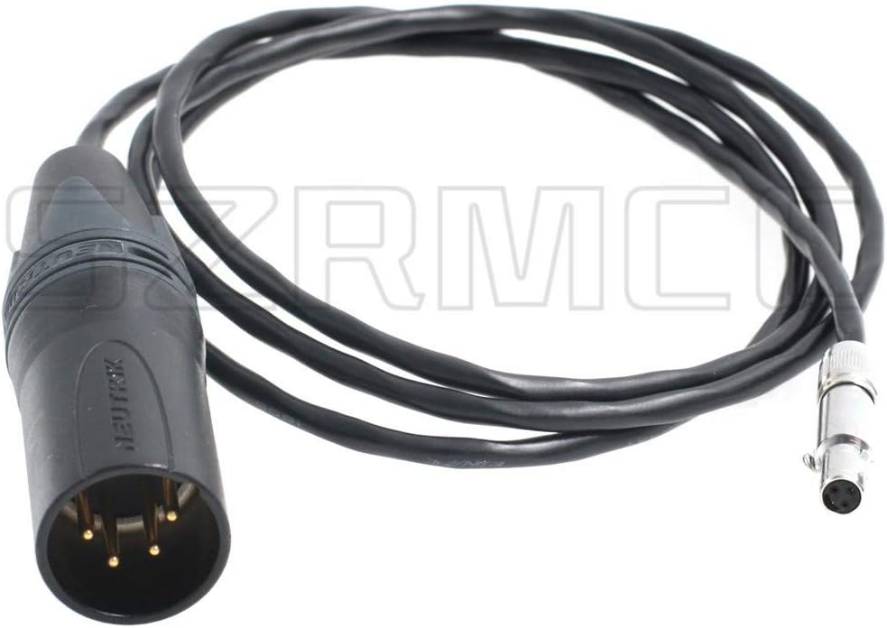 SZRMCC XLR 4 Pin Male to 3 Pin Female Power Cable for Odyssey7Q 7Q+ 7 Monitor,Apollo Monitor, Red