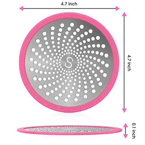 STAN BOUTIQUE Silicone Tub Stopper Bathtub Drain Plug for Bathroom, Kitchen and Laundry, Multicolor - Drain Hair Catcher Trap Cover Strainer Collector - Steel and Silicone - Universal use 2 Pieces (2)