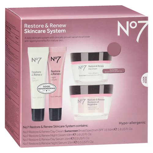 Boots No7 Restore & Renew Skin Care Kit - (Day Serum, Night Serum, Day Cream, Night Cream)
