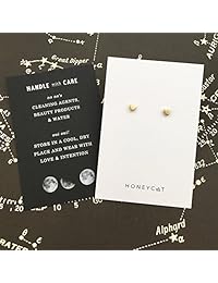 HONEYCAT Pendientes de tuerca con forma de corazón en oro, oro rosa o plata   Joyería minimalista y delicada