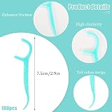 Medo 100 Pcs Dental Floss Sticks Interdental Cleaning Tool Blue view 3