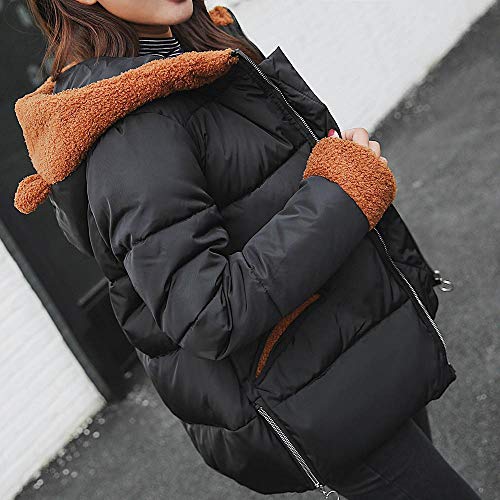 Winter Coats For Women Liraly Winter Warm Coat Faux Fur Hooded Thick Warm Slim Jacket Overcoat(Black,US-12 /CN-L2) - Thumbnail 5