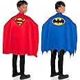 Red & Blue Justice League Heroes Unite Batman & Superman Capes for Kids - Pack of 2 - Perfect for Theme Parties & Cosplay Events