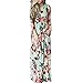 HOOYON Women's Casual Floral Printed Long Maxi Dress with Pockets(S-5XL),Green,Large